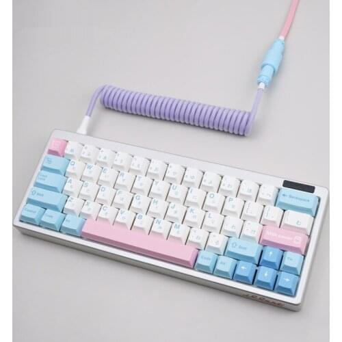 Lavender Purple Customized Data Cable Original Color Aviation Plug Mechanical Keyboard Cable