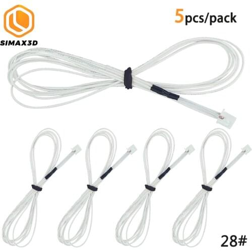 100K ohm NTC 3950 Thermistors/Temp Sensor 28# with 1M Wire for CR10S Pro Ender 3 Artillery X1 3D Printer Heatbed Hotend Extruder