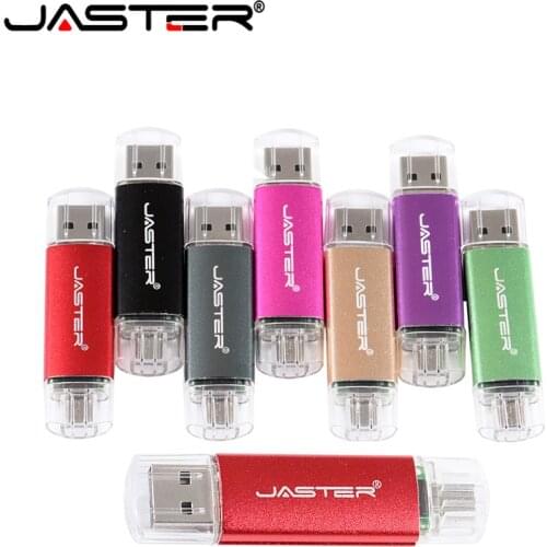 JASTER Colorful OTG USB Flash Memory Stick 16GB 32GB Pendrive 4GB 6GB 64GB U Disk USB Flash Drive For Computer/Android Phone