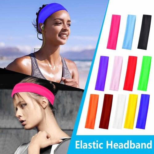 12 Colors Solid Color Headband For Women Yoga Sports Headband Girls Makeup Elastic Hair Bands Accessories Ободок Для Волос