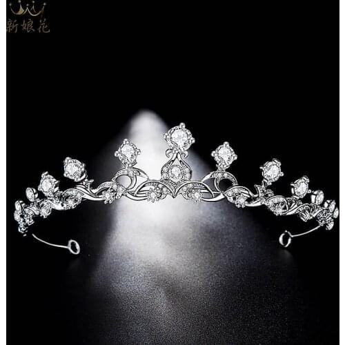 Bride Elegant Crown Zircon Luxury Wedding Women Tiara Jewelry Princess Headwear Ladies bridal Luxury Fashion Jewelry Accessories