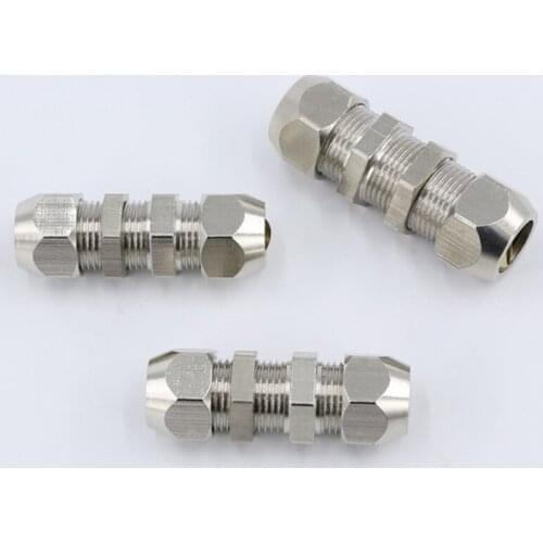 1pc PM4-16mm Copper tube 8mm tube intermediate ferrule joint partition directly pneumatic fast screw quick connector Fitting