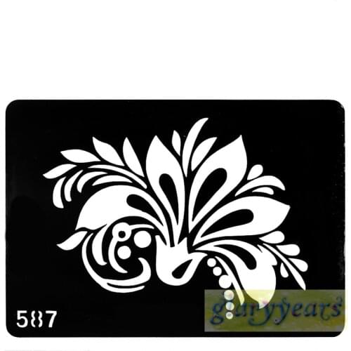 1pc Hot Black Flower Style Tool Women Makeup Body Art Painting Tasty Henna Glitter Temporary Tattoo Airbrush Paste Paper Kit 587