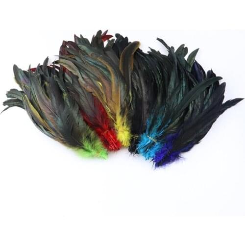 Wholesale 100pcs Natural Cock Tail Feathers Clothing Decoration Stage Performance Rooster Feathers Plume 25-30 cm/10-12 inches
