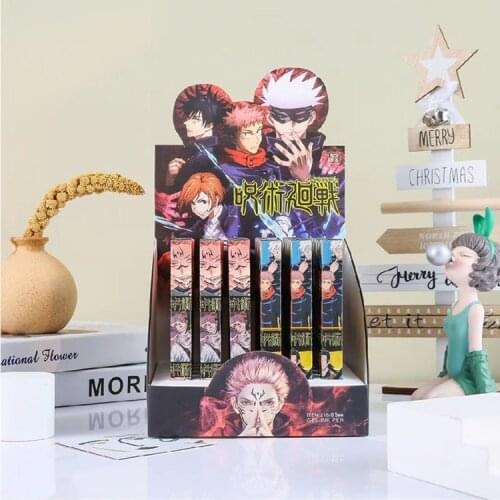 36 Pcs/box Anime Jujutsu Kaisen Pen Toy Gojo Satoru Yuji Itadori Gel Pen Blind Mystery Box Study Stationery Toys Gift 0.5mm