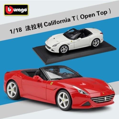 Bburago 1::18 Diecast California T Open Top Cabriolet Red White Sport Car High Simulation Vehicle Alloy Car Model