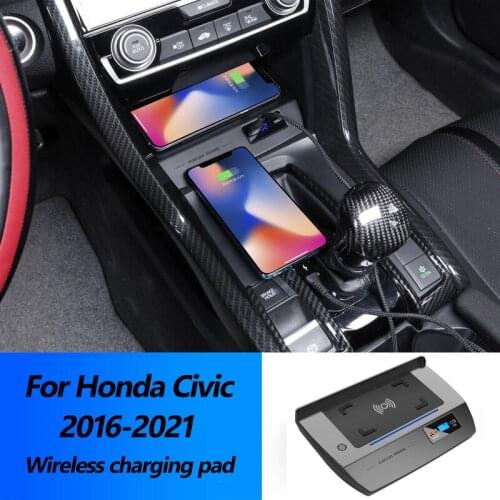 15W Wireless Charger For Honda Tenth Generation Civic Accessories QI Mobile Phone Wireless Charging Central Control Modification