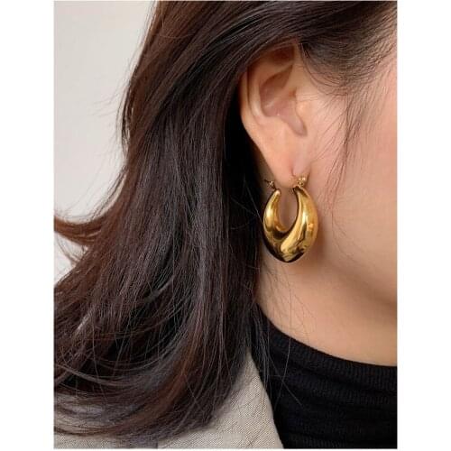 Big Size Heart Statement Drop Earrings Titanium With 18k Gold Party T Show Gown Punk Gothic Top Runway Rare Korean Japan