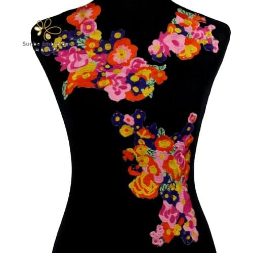 Floral Applique Embroidered Lace Motif Patches Scrapbooking Sew on Women Dress Decorative