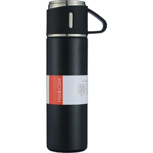Water Bottle Bullet Double-Layer Stainless Steel Vacuum Thermos Coffee Tumbler Travel Mug 500Ml Business Trip Water Bottle