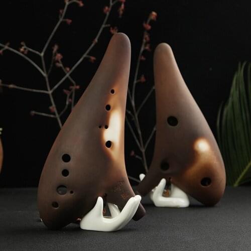 Smoked burn great sound 16 holes BC ocarina multichamber flute music instrument