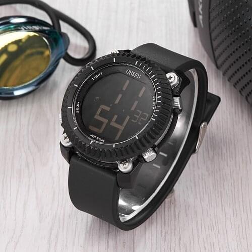 Electronic Digital Men Wristwatch Relogio Masculino Black Fashion Military Outdoor Sport Silicone Watch Man Waterproof clocks
