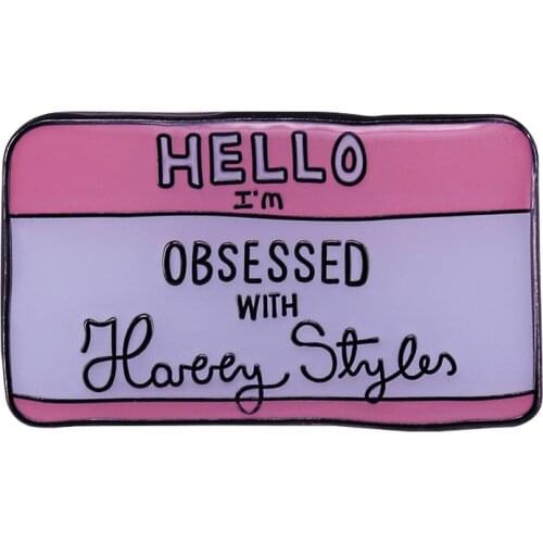 FINE LINE Hello I'm Obsessed with Honey Style Enamel Brooch Pins Badge Lapel Pin Alloy Metal Fashion Jewelry Accessories Gifts