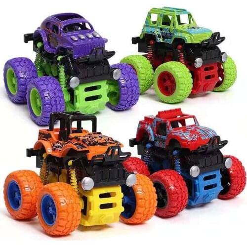 Inertial four-wheel drive off-road vehicle child boy model car fall resistant toy car car toy back to the future