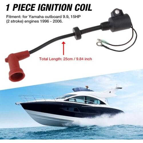 Boat Ignition Coil Marine Outboard Motor Ignition Alloy Coil Assy For 9.9/15HP 2-Stroke Yamaha 1996-2006 Boat Accessories Marine