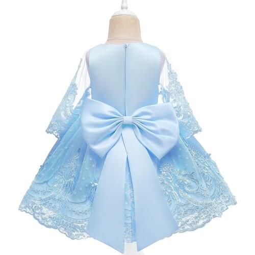 Infant Baby Girl Summer Princess Dress For Toddler Girl Birthday Wedding Party Costume Kids Bow Lace Gown Flower Clothing