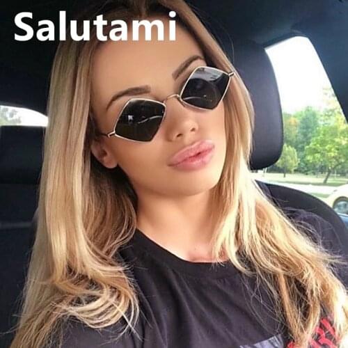 Vintage Chic Rhombus Mini Sunglasss For Women 2020 New Brand Alloy Small Mirror Sun Glasses Men Irregular Shades Oculos Feminino