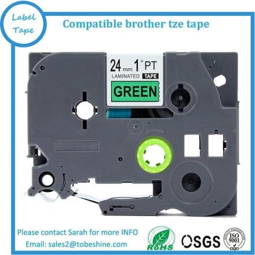 TZe-751 tze751 tz751 tze 751 24mm black on green tz tape Compatible brother label printer P-touch Printer Ribbons