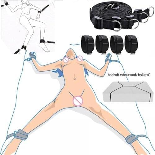 Adult Sex Products Erotic Restraint Bed Flirt Games BDSM Bondage Sets Handcuffs Ankle Cuff Restraints Sex Toys For Women Couples