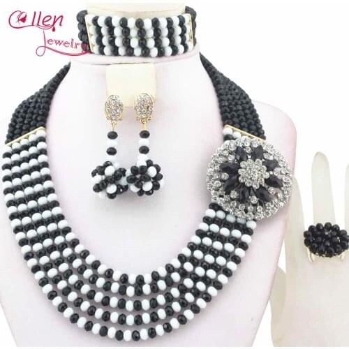 New Necklace/Bracelet/Earring Costume African Jewelry Set Nigerian Wedding Beads Bridal Jewelry Set Free Shipping W13046