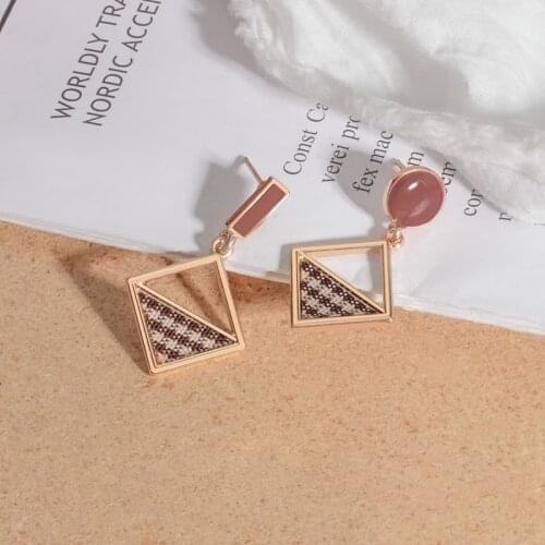 New Statement Fashion Korean Earrings Geometric Stripe Dangle Earrings For Women Jewelry Party Trend Trend 2021 Jewelry