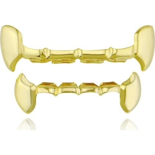 New Personality and Personality Hip Hop Explosion Type Braces and Fangs Gold Braces Simple Tiger Teeth
