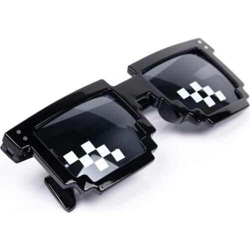 Mosaic Sunglasses Trick Toy Thug Life Glasses Deal With It Glasses Pixel Women Men Black Mosaic Sunglasses Funny Toy