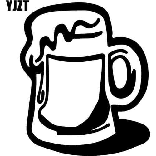 YJZT 13.9X16.4CM Beer Mug Whole Body Decoraiton Scratch Occlusion Car Stickers C25-0855