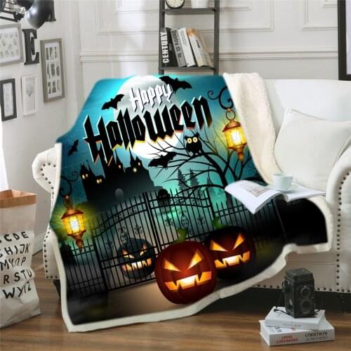 CLOOCL Horror Pumpkin Happy Halloween Printed Throw Blankets for Beds Kids Adult Quilt Teenager Home Decoration Thicken Blanket