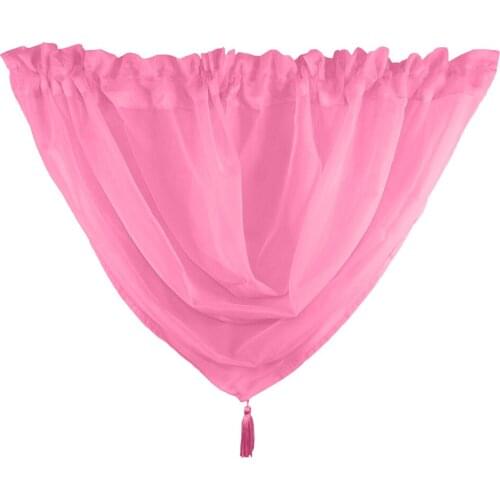 Tassled Voile Curtain Swags 18" x18"- Pelmet Valance Net Curtains Voile Swag