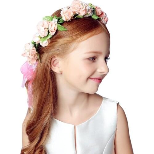 Tiaras Crown Garland Female Bride Wreath Headdress Bridesmaid Wear Head Flower Childrens Hair Accessories Travel Vacation Gift