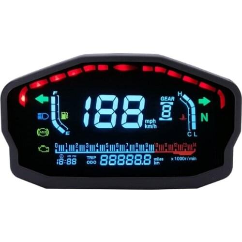 Universal For 1,2,4 Cylinders Motorcycle LCD Speedometer Digital Backlight Odometer For H-onda Ducati Kawasaki Suzuki