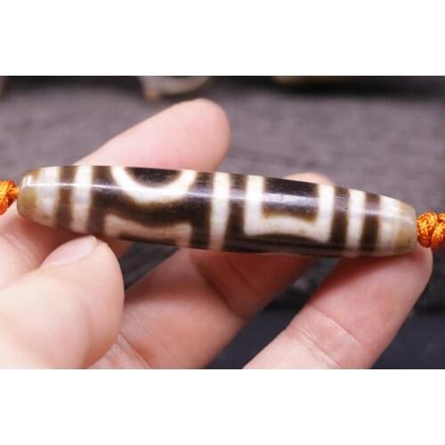 Magic Power Tibetan Old Agate heaven&earth 73mm Long dZi Bead Totem LKbrother Sauces Top Quality Garrentee