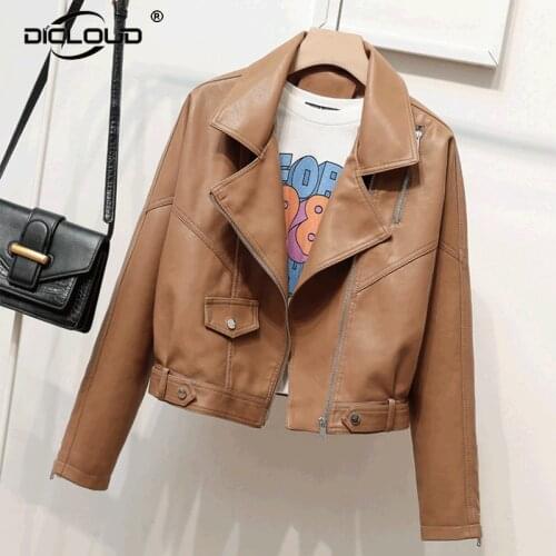 Autumn 2021 Women Faux Leather Jacket Cool Street Fashion Girls Winter Zipper Coats Female Punk Style Pu Jackets Outerwear Femme