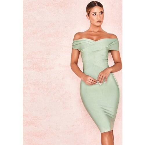 Women Dresses Sexy 2019 Autumn Winter Dress Midi Bodycon Bandage Dress Green Elegant Club Dresses Ladies Party Night Clothes