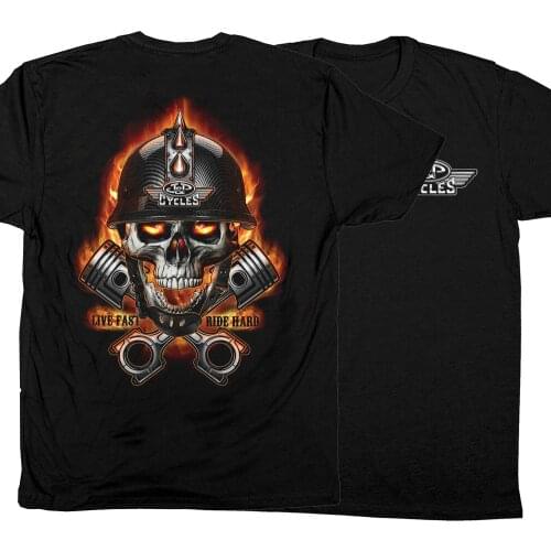 Live Fast, Ride Hard. Motorcycle Parts and Accessories Flame Skull T-Shirt. Summer Cotton O-Neck Short Sleeve Unisex T Shirt New
