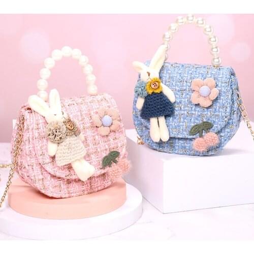 Winter Cotton Warm Shoulder Bag For Girls Pearl Small Mini Girls Handabg Fashion Shopping Crossbody Bags For Women