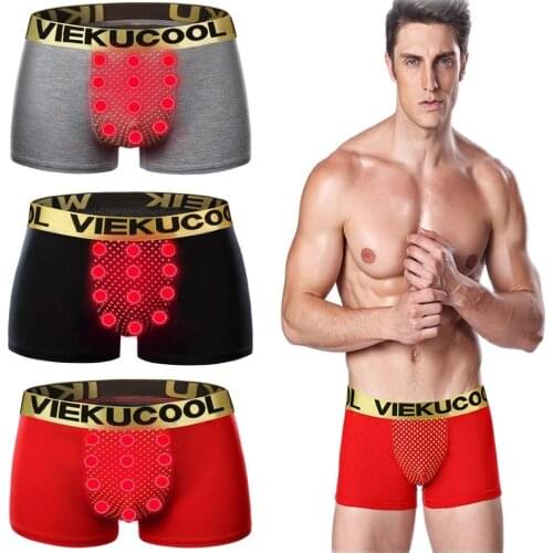 1 Pieces Men Underwear Breathable Magnetic Ttherapy Boxer Shorts Sexy Underpants Big Size L-4XL