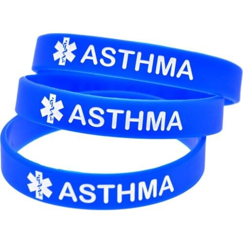1PC Alert Asthma Silicone Wristband for Emergency Case