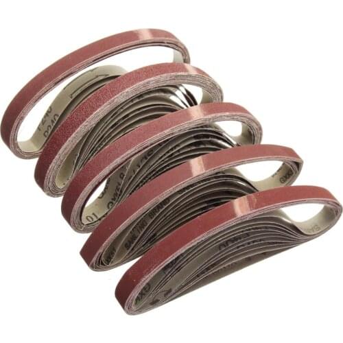 10Pcs 15x452mm Sanding Belt 60/120/240/400/600 Grit for M10 Sander Adapter Polishing Machine Abrasive Tools Hardware Parts