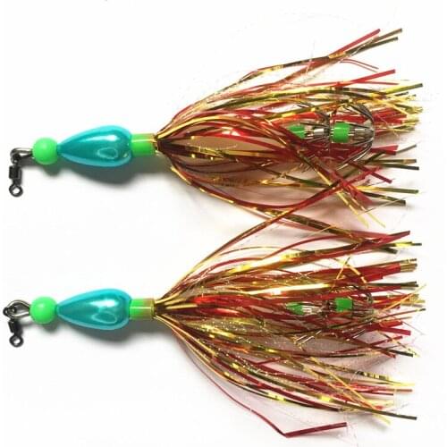 10Pcs Artificial Bait Luminous Fishing Lure Squid Jigs Jigging Squid Hook Skirt Jig Spinner Beard Fishing Tackle