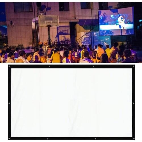 180-300" 16:9 Matte White Canvas Movie Projection Screen Curtains Film for HD Home Theater System DLP LED 3D Projectors