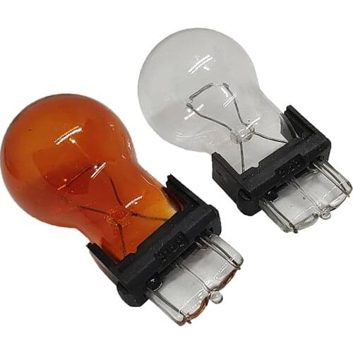 2pcs T25 3156 3157 P27W 12V 27W clear car external Turn signal Lights bulb halogen lamp high quality Amber white Red