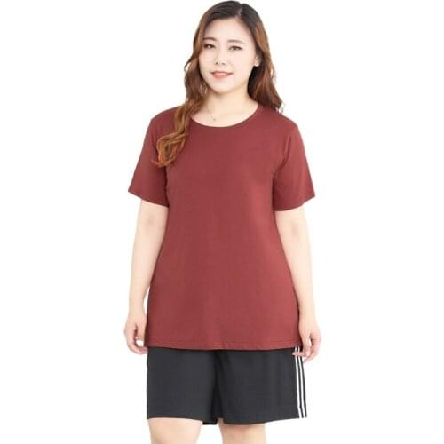 4XL To 10XL Plus Size Women Tops Short Sleeve Hem Split O-neck Casual Blouses Summer Shirts Female Blusas Femme