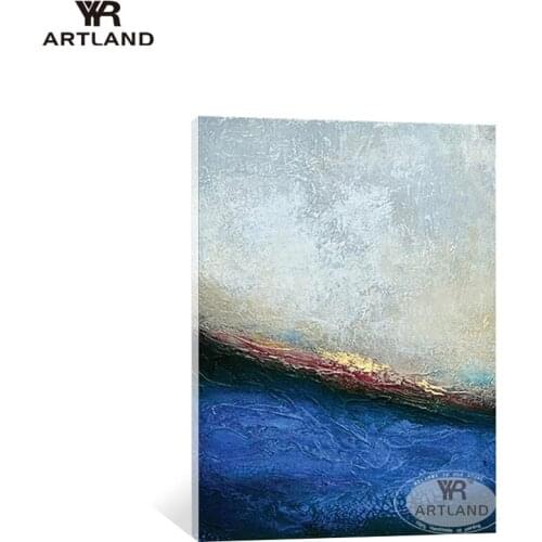 Nordic style blue and gray abstract picture for home wall decoration handmade oil painting on canvas for living room Entrance