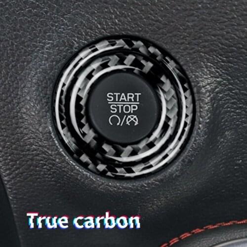 True carbon fiber for Dodge Challenger 2015 2016 2017 2018 2019 2020 Accessories Car Engine Start Stop Button Cover Sticker