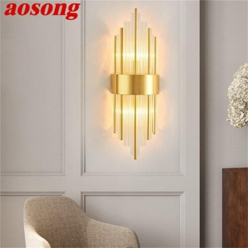 AOSONG Indoor Wall Lamp Sconces Modern LED Gold Lighting Fixture Decorative For Home Bedroom