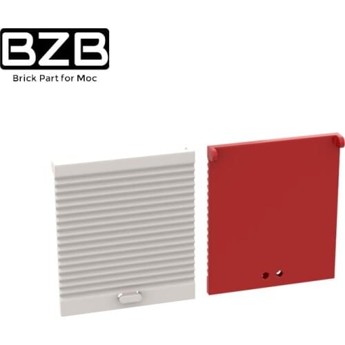 BZB MOC 6155 Blinds 1x4x4 Door Building Blocks Parts Technical Bricks Children Brain Games DIY Toys Brithday Best Gift 10PCS