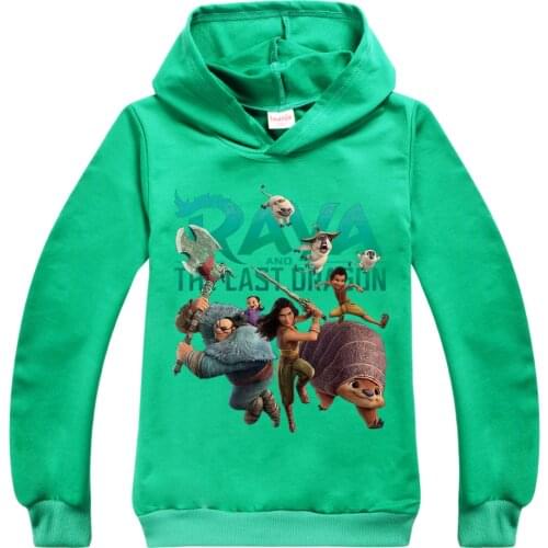 Kids Girls Hoodies Raya and The Last Dragon Sweatshirt T Shirt Children Cartoon Hoodie Tops Tees Sportswear Long Sleeve Outfits