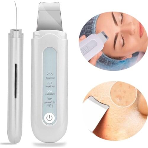 Dropship Ultrasonic Skin Scrubber Face Massager Skin Peeling Shovel Device Facial Cleansing Ion Import Whitening Pore Cleaner